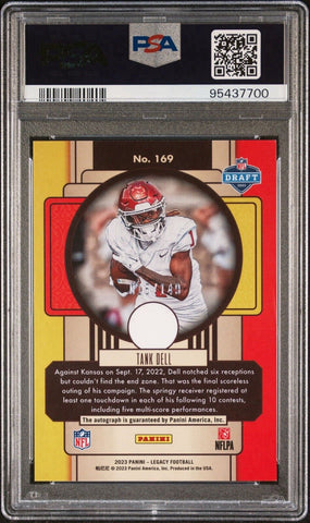 Tank Dell 2023 Legacy Penmanship Orange Rookie Auto /149 PSA 9 #169 Texans RC (ONLINE ORDER ONLY)