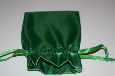 Large Green Satin Gift Bag Game Dice Bag  Counter Pouch 4" x 6" New Soft Gifts (Online Only)