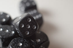 Ninja Speckled 16mm D6 Pipped | Black/Grey (sold per piece) (Online Only)