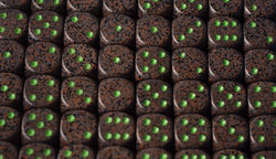 Earth Speckled 16mm D6 Pipped | Sold per Die (Green + Brown Dice) (Online Only)