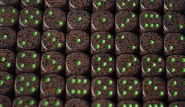 Earth Speckled 16mm D6 Pipped | Sold per Die (Green + Brown Dice) (Online Only)