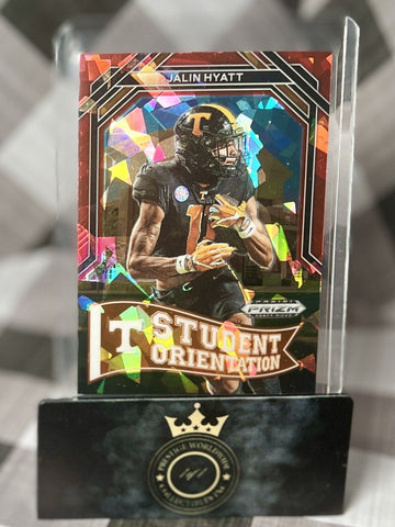Jalin Hyatt 2023 Prizm Draft Picks Red Ice Student Orientation #SO-14 TEN & NYG (ONLINE ORDER ONLY)