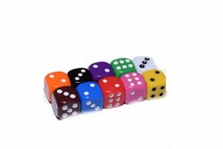 10 Red Orange Yellow Green Blue Red Opaque Dice Set 16mm 6-Sided RPG Magic D&D (Online Only)