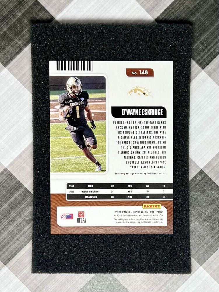 D’WAYNE ESKRIDGE 2021 Panini Contenders DP College Ticket Rookie AUTO #148 RC (ONLINE ORDER ONLY)