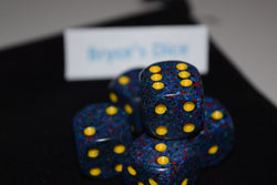 Twilight Speckled 16mm D6 RPG Chessex Dice Blue/ Yellow (Online Only)