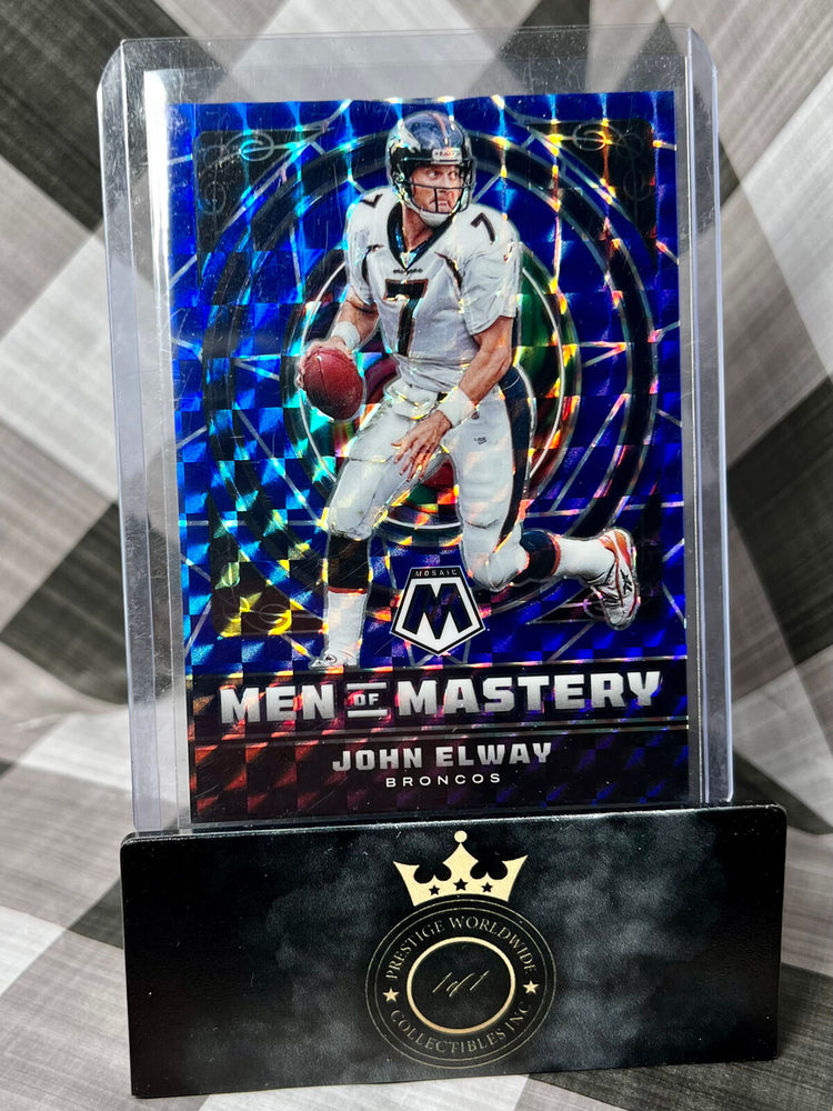 John Elway 2022 Panini Mosaic Blue Men of Mastery /99 #MM-19 Denver Broncos SP (ONLINE ORDER ONLY)