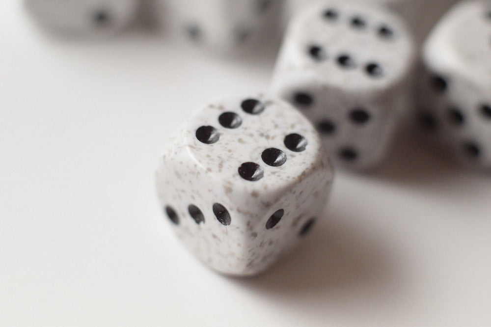 Arctic Camo Speckled 16mm D6 RPG Chessex | Sold Per Piece (White/Black) (Online Only)