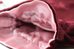 Large Maroon Velvet Gift Big Game Dice Bag w/ Pink Satin Lining Counter Pouch (Online Only)