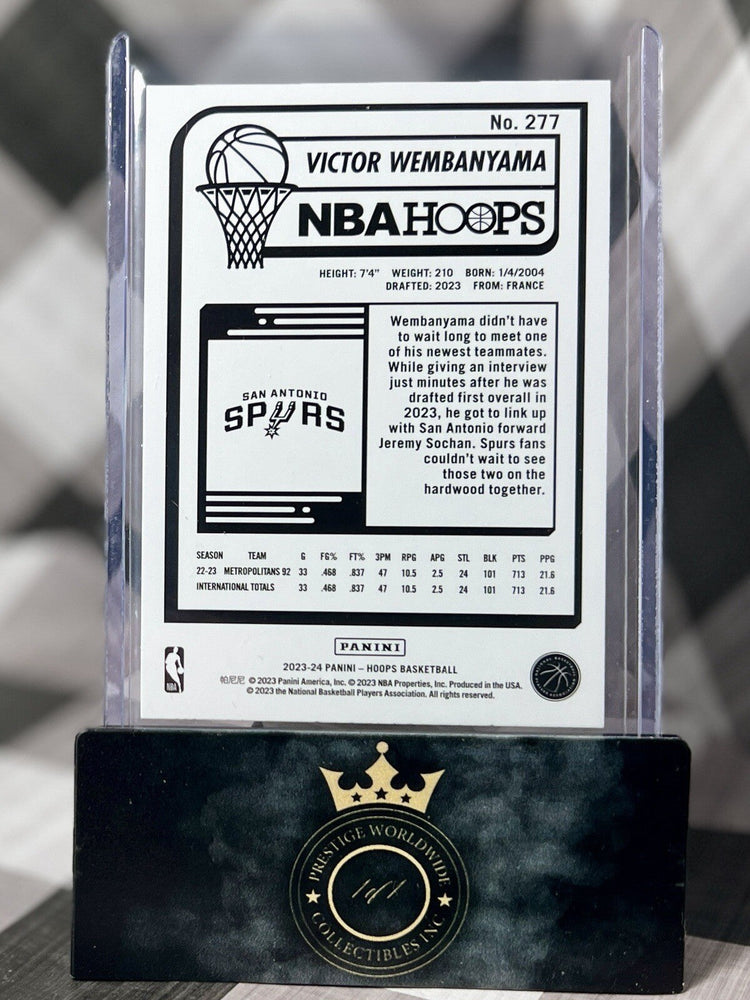 Victor Wembanyama 2023-24 Panini NBA Hoops #1 Draft Pick Rookie #277 SA Spurs RC (ONLINE ORDER ONLY)