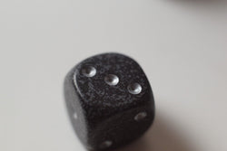 Ninja Speckled 16mm D6 Pipped | Black/Grey (sold per piece) (Online Only)