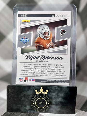 Bijan Robinson 2023 Panini Luminance Dynamic Rookie #DR-7 Atlanta Falcons RC (ONLINE ORDER ONLY)