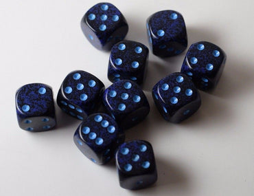 Speckled 16mm D6 RPG Chessex Dice Cobalt | Blue and Black (Sold per die) (Online Only)
