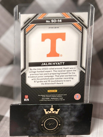 Jalin Hyatt 2023 Prizm Draft Picks Red Ice Student Orientation #SO-14 TEN & NYG (ONLINE ORDER ONLY)