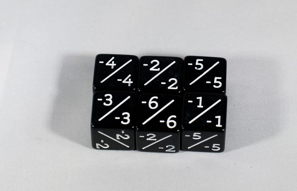 Black D6 MTG -1/-1 Counter Dice - Magic: The Gathering DnD d6 Stats (Sold Per Die) (Online Only)