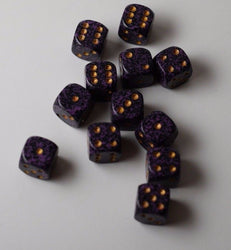 Hurricane Speckled 12mm D6 Pipped | Small Pipped Purple Dice (sold per piece) (Online Only)