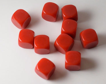 (Sold by Piece) Blank Red Dice / Counting Cubes 16mm D6 Square RPG Gaming Dice DIY (Online Only)