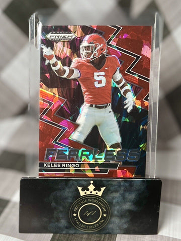 Kelee Ringo 2023 Prizm Draft Picks Red Cracked Ice Fearless #F-10 Georgia Eagles (ONLINE ORDER ONLY)