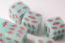 NEW Green Dice with Red Aliens GLOWS Dice Set 6 Sided Bunco RPG D6 16mm Roll (Online Only)
