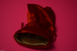 Large Red Velvet Gift Bag RPG Game Dice Bag w/ GOLD Velvet Lining Counter Pouch (Online Only)