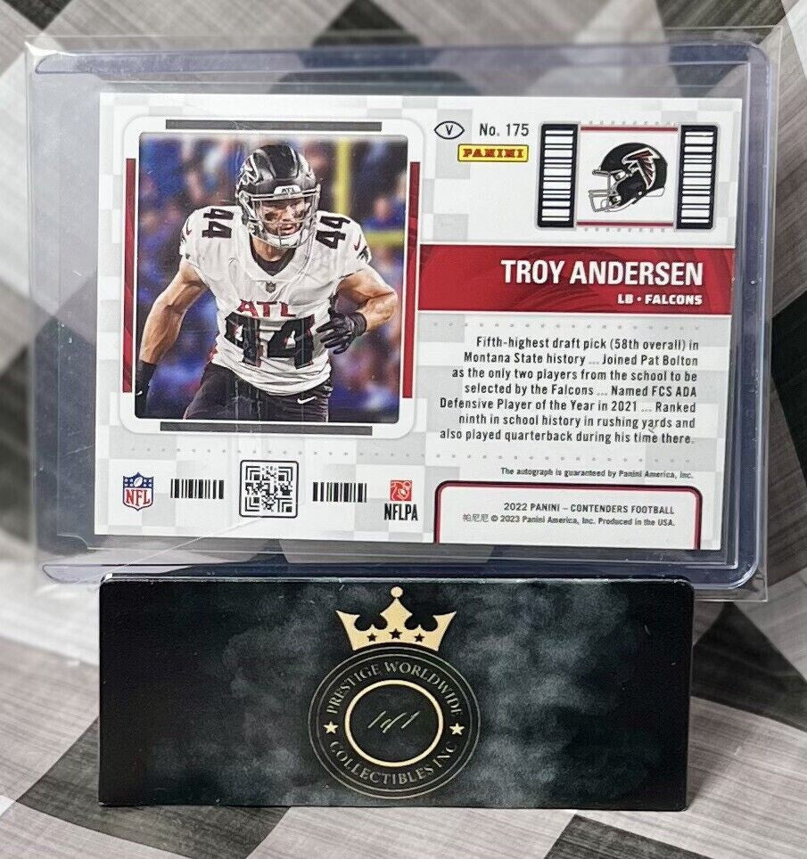 Troy Anderson 2022 Contenders Auto Horizontal Variation SP #175 Atlanta Falcons (ONLINE ORDER ONLY)