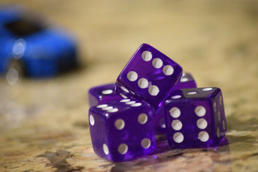 Purple 5 Transparent w/ White Pip Bunco Gaming Dice set 19mm D6 Yahtzee Quality (Online Only)
