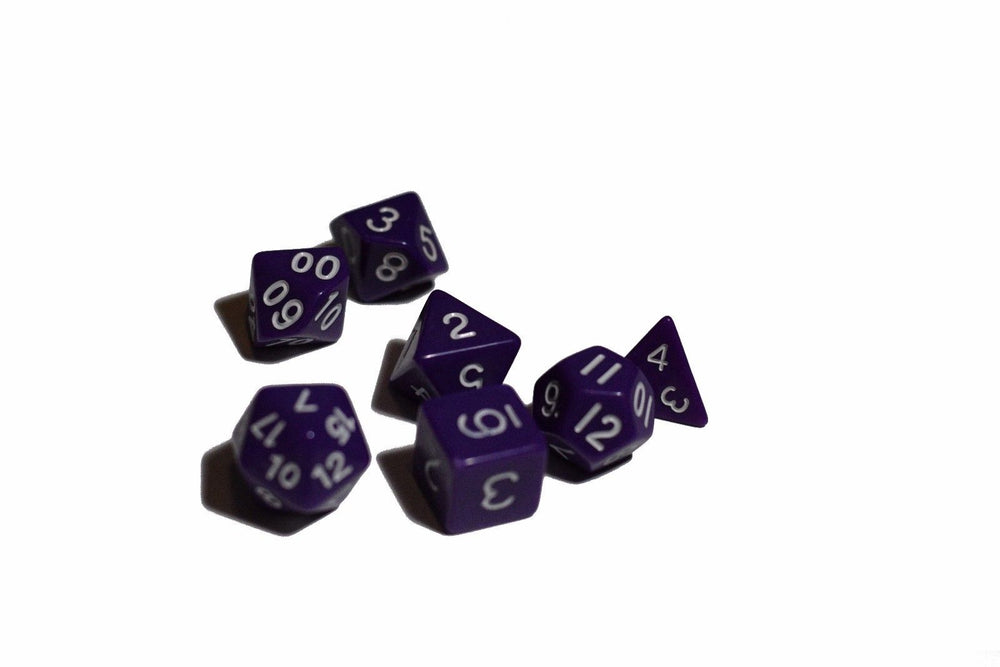 Purple Opaque 7 Die Set Polyhedral Dice by BrycesDice RPG Magic D&D Unique (Online Only)