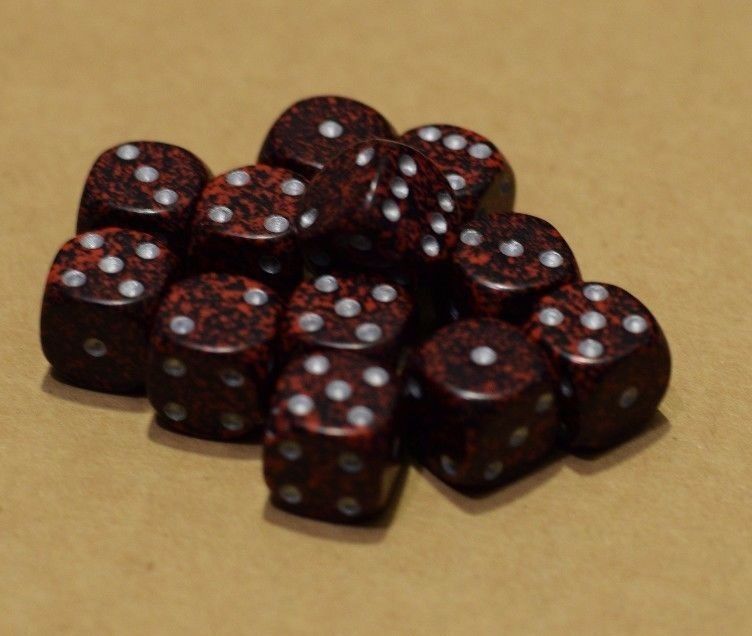 Silver Volcano Speckled 12mm D6 Pipped (Online Only)