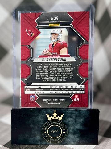 Clayton Tune 2023 Panini Mosaic Reactive Yellow Rookie #302 Arizona Cardinals (ONLINE ORDER ONLY)