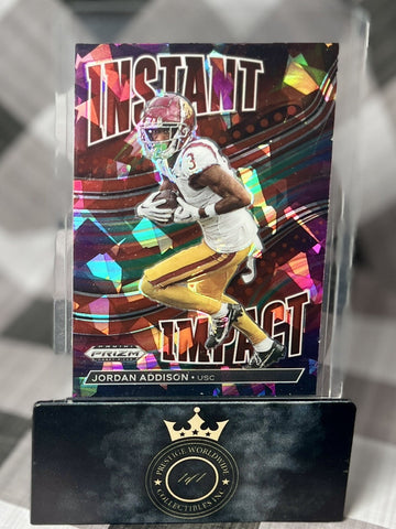 Jordan Addison 2023 Prizm Draft Picks Red Ice Prizm Instant Impact #II-9 USC MIN (ONLINE ORDER ONLY)