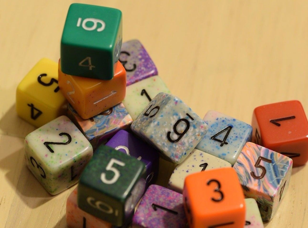 Random Set of 6 d6 Six Sided Numbers RPG Dungeons and Dragons Dice (6) Chessex (Online Only)