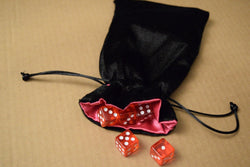 NEW Large Black Velvet RPG Game Dice Bag w/ Pink Satin Lining Counter Pouch Gift (Online Only)