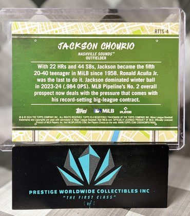 Jackson Chourio 2024 Topps Pro Debut Road to the Show #RTTS-4 Milwaukee Brewers (ONLINE ORDER ONLY)