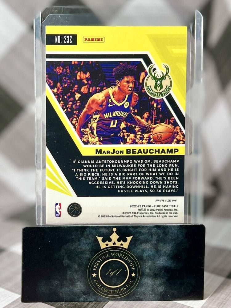 MarJon Beauchamp 2022-23 Panini Flux Red Prizm Rookie #232 MIL Bucks RC (ONLINE ORDER ONLY)