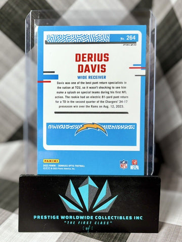 Derius Davis 2023 Donruss Optic Rated Rookie Blue Stars Emoji #264 Chargers RC (ONLINE ORDER ONLY)
