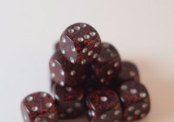 Silver Volcano Speckled 12mm D6 Pipped (Online Only)