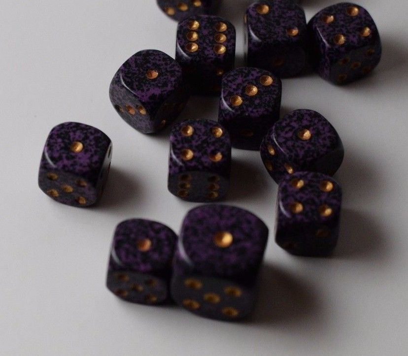 Hurricane Speckled 12mm D6 Pipped | Small Pipped Purple Dice (sold per piece) (Online Only)