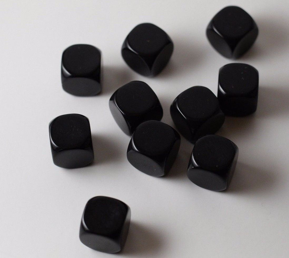 (Sold by Piece) Blank Black Dice / Counting Cubes 16mm D6 Square RPG Gaming Dice DIY (Online Only)