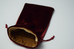 Large Maroon Velvet Gift Bag Game Dice Bag w/ GOLD Velvet Lining Counter Pouch (Online Only)