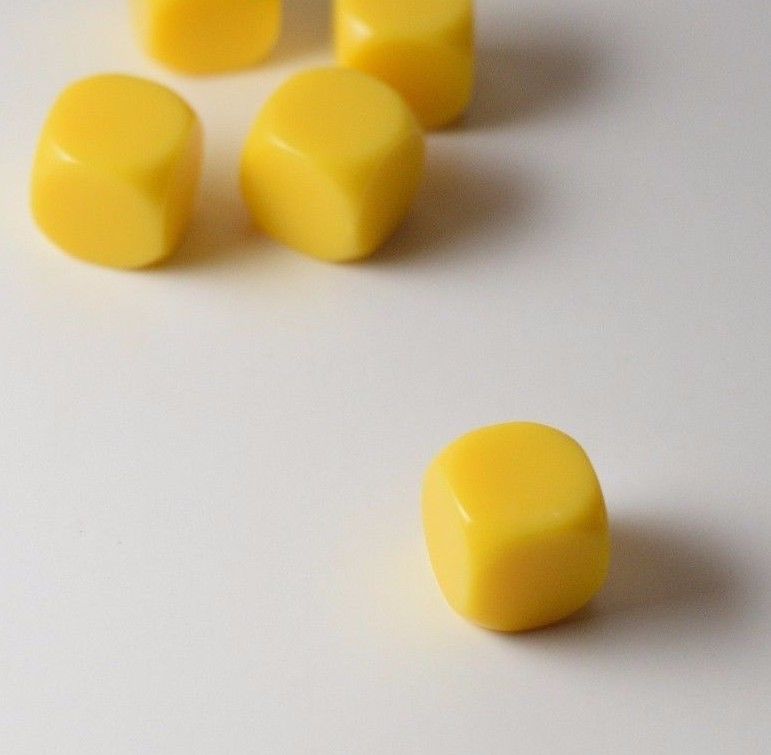 (Sold by Piece) Blank Yellow Dice / Counting Cubes 16mm D6 Square RPG Gaming Dice DIY (Online Only)