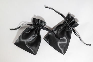 2 Pack of Large Black Satin Gift Bag Game Dice Bag Counter Pouch 4"x 6" (Online Only)
