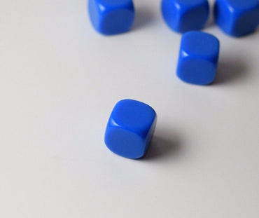 (Sold by Piece) Blank Blue Dice / Counting Cubes 16mm D6 Square RPG Gaming Dice DIY (Online Only)
