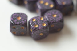 Hurricane Speckled 12mm D6 Pipped | Small Pipped Purple Dice (sold per piece) (Online Only)