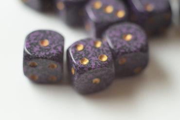 Hurricane Speckled 12mm D6 Pipped | Small Pipped Purple Dice (sold per piece) (Online Only)