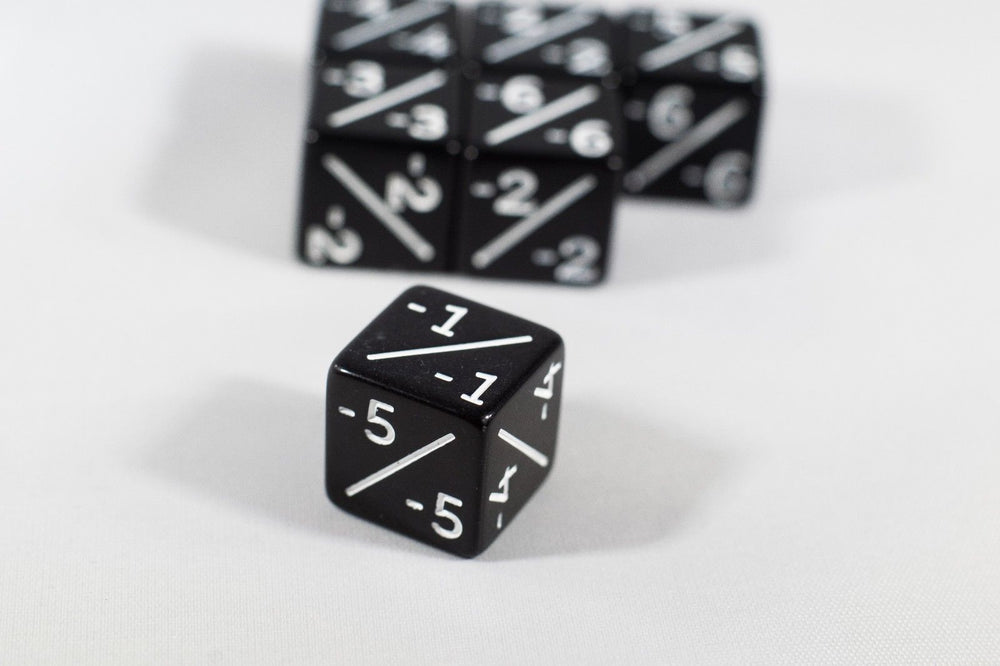 Black D6 MTG -1/-1 Counter Dice - Magic: The Gathering DnD d6 Stats (Sold Per Die) (Online Only)
