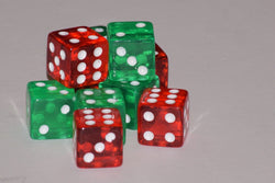 Christmas Dice Set 5 Green 5 Red Festive Unique Rare Set Casino Yahtzee Games (Online Only)
