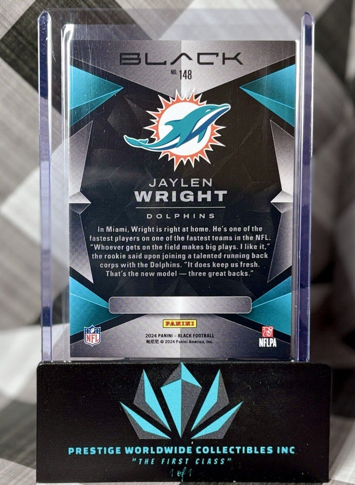 Jaylen Wright 2024 Panini Black Rookie Royal /99 #148 Miami Dolphins RC (ONLINE ORDER ONLY)