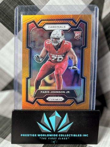 Paris Johnson Jr. 2023 Panini Prizm Orange Prizm Rookie /249 #304 Cardinals RC (ONLINE ORDER ONLY)