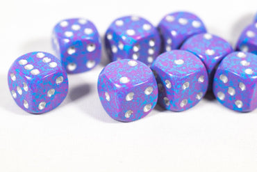 New Silver Tetra Dice with Silver Pips 12mm D6 RPG Dice (10) Yahtzee by Chessex (Online Only)