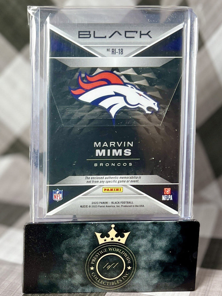 Marvin Mims Jr. 2023 Panini Black Rookie Influx Patch /150 #RI-18 DEN Broncos RC (ONLINE ORDER ONLY)