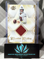 Tanner McKee 2023 Leaf Trinity Rookie Relics Jersey Patch #RR-34 PHI Eagles RC (ONLINE ORDER ONLY)
